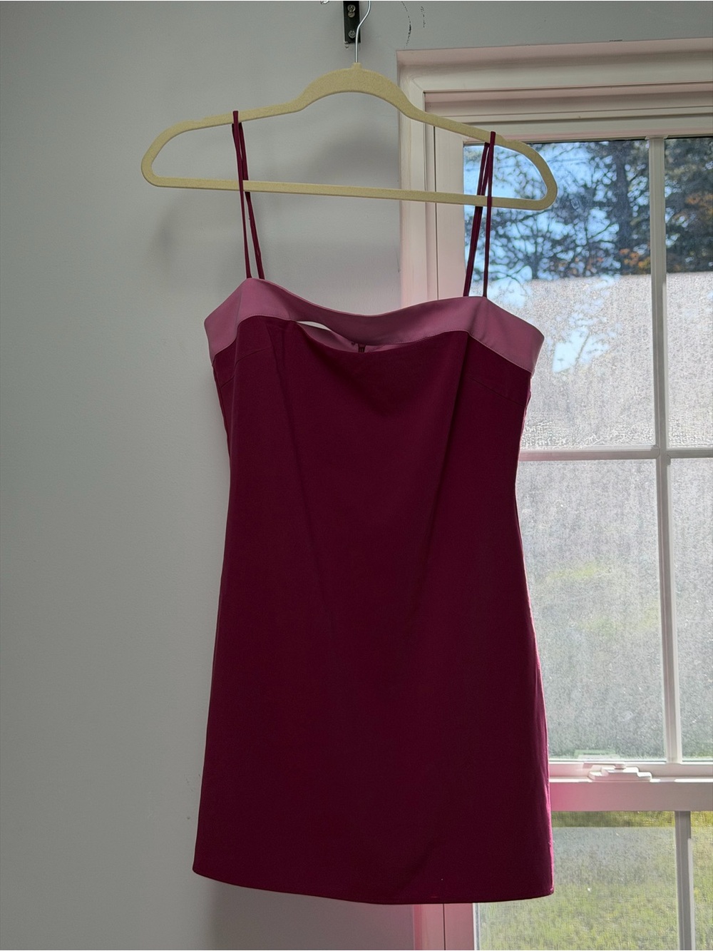 NWT YLLW The Label Burgundy Pink Contrast Mini Dress M